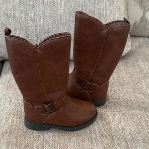 Oshkosh  B gosh Brown Leather Boots with Buckle Detail